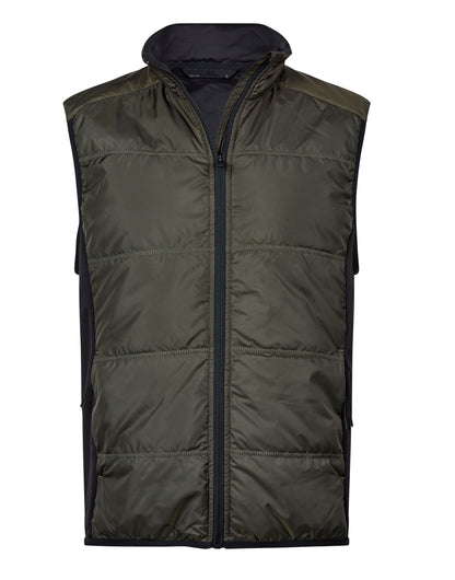 Tee Jays Hybrid-Stretch Bodywarmer TJ9114 - Deep Green Black - Customisable Bodywarmers