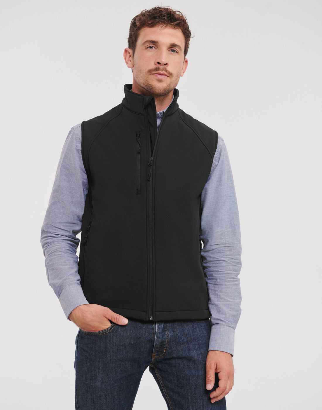 Russell Collection Russell Mens Softshell Gilet r141m - Black - Customisable Bodywarmers