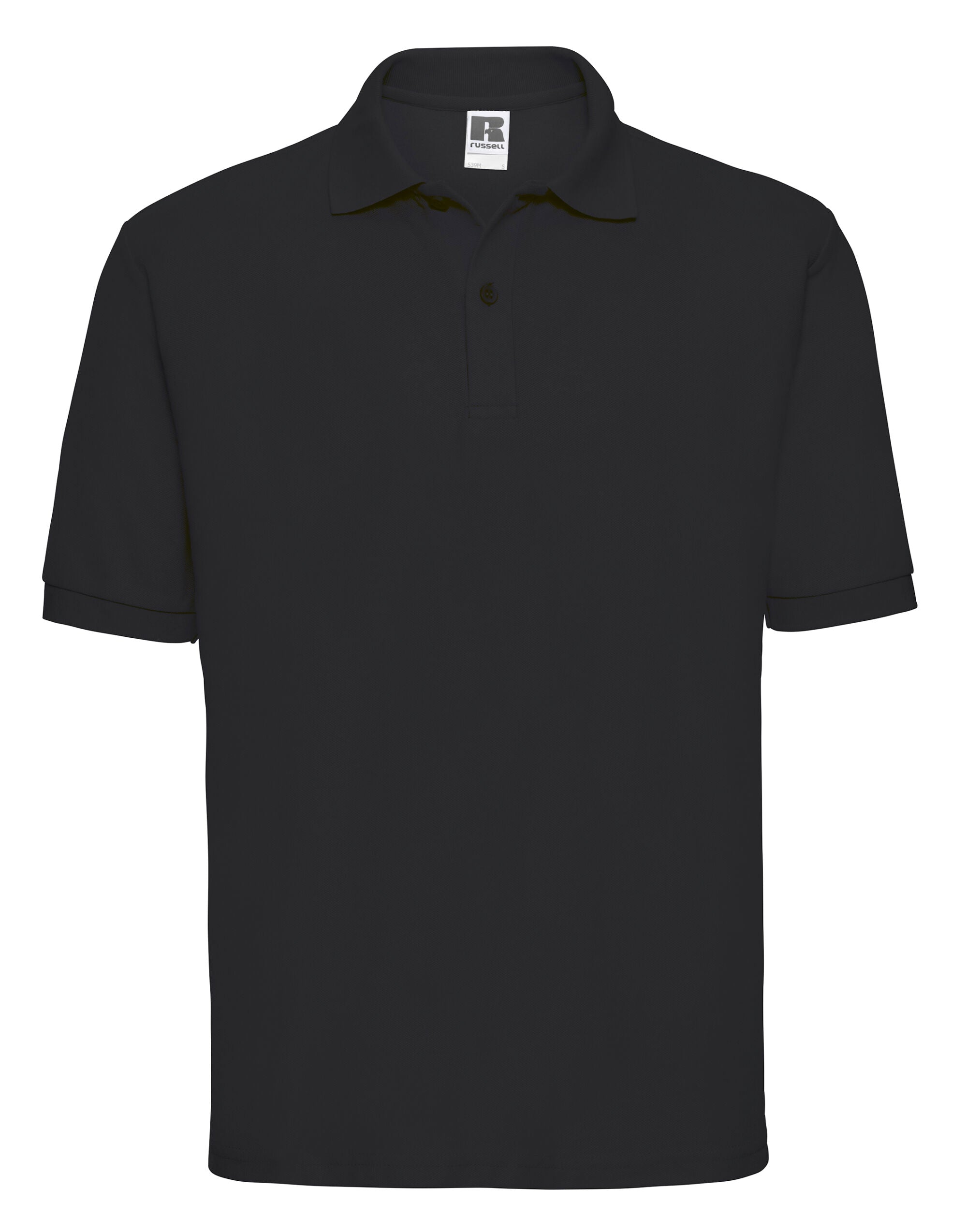 Russell Collection Russell Mens Classic Polycotton Polo - 539M - Black - Customisable Polos