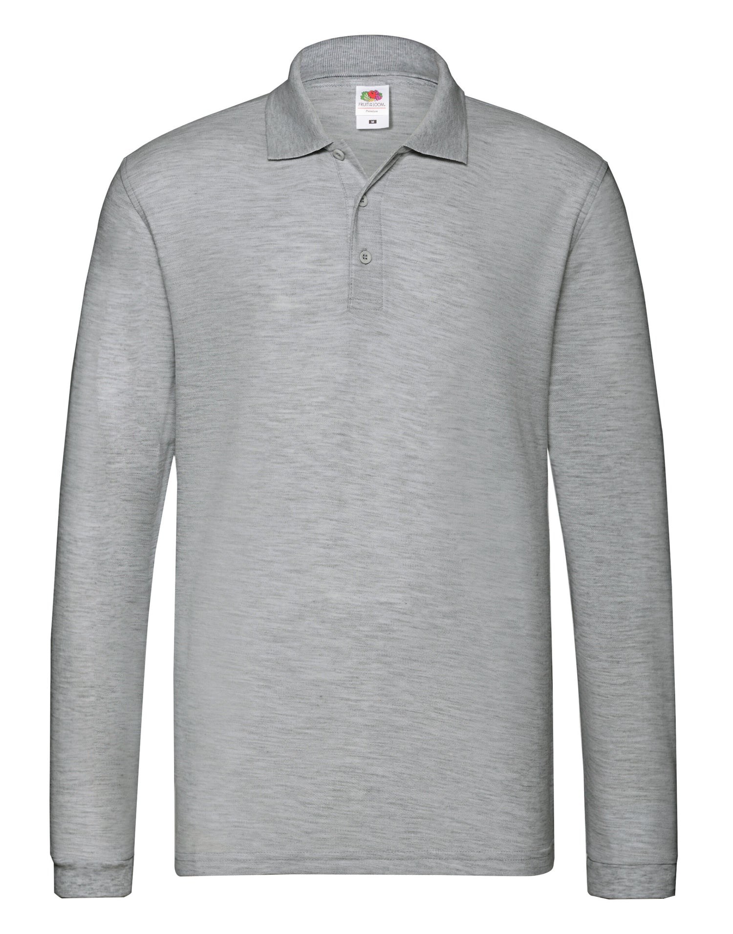 Mens Premium Long Sleeve Polo 63310 - Athletic Heather - Customisable Polos