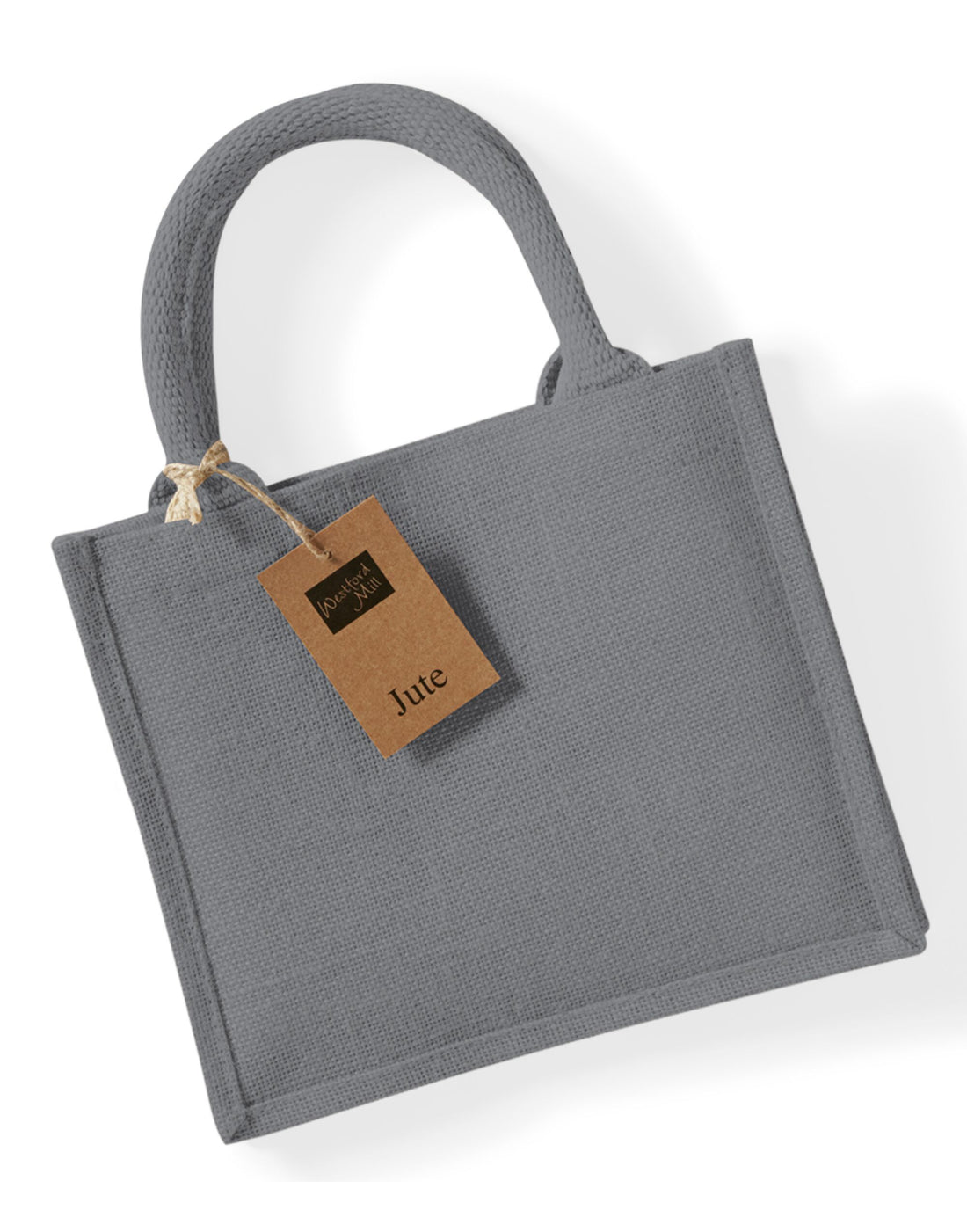 Westford Mill Jute Mini Gift Bag w412 - Graphite Grey Graphite Grey O S - Customisable Bags