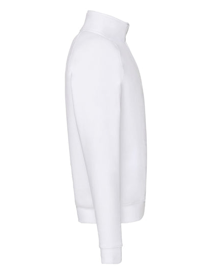 Mens Premium Zip Neck Sweat 62032 - White - Customisable Sweatshirts