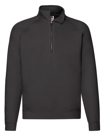 Mens Premium Zip Neck Sweat 62032 - Black - Customisable Sweatshirts