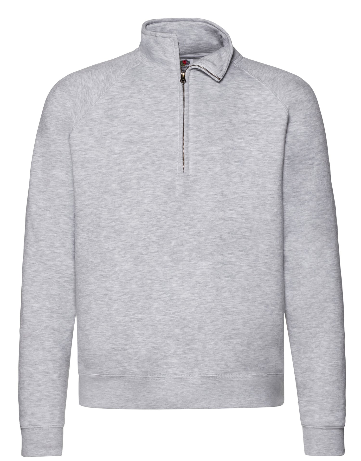 Mens Premium Zip Neck Sweat 62032 - Heather Grey - Customisable Sweatshirts