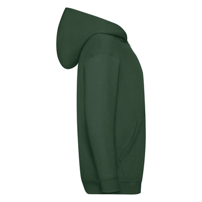 Kids Classic Hooded Sweat Jacket 62045 - Bottle Green - Customisable Jacket