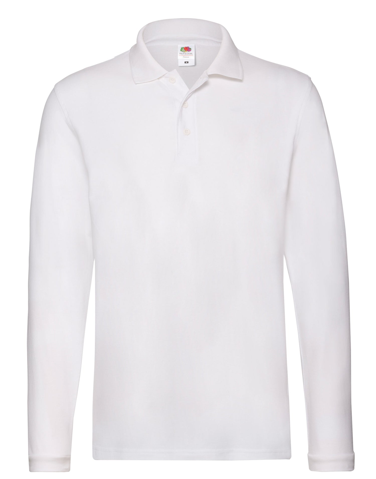 Mens Premium Long Sleeve Polo 63310 - White - Customisable Polos