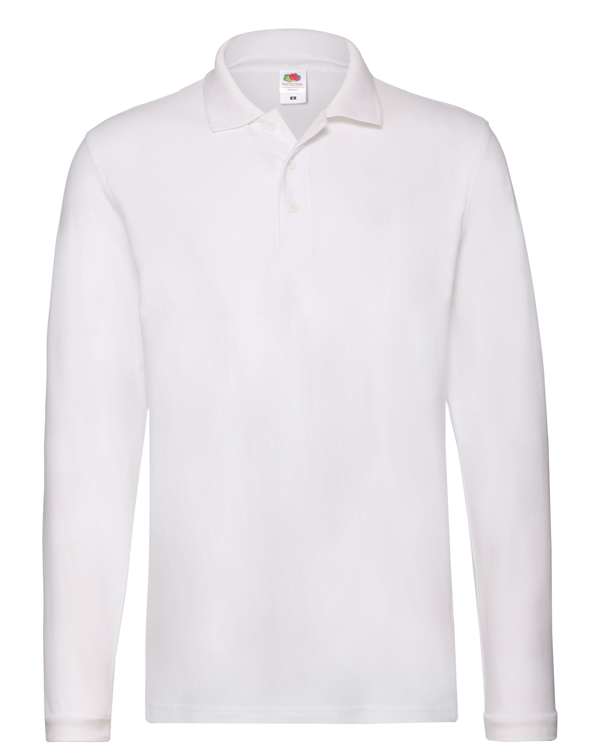 Mens Premium Long Sleeve Polo 63310 - White - Customisable Polos