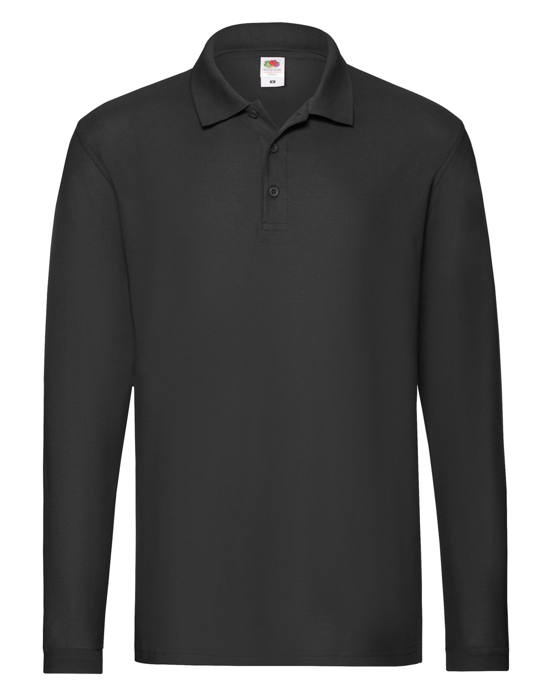 Mens Premium Long Sleeve Polo 63310 - Black - Customisable Polos