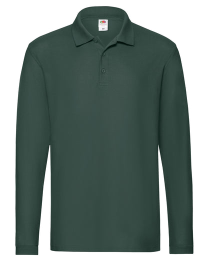Mens Premium Long Sleeve Polo 63310 - Forest Green - Customisable Polos
