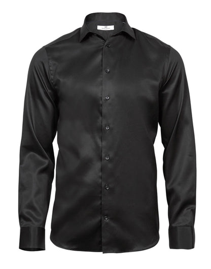 Tee Jays Mens Luxury Shirt Slim Fit TJ4021 - Black - Customisable Shirts