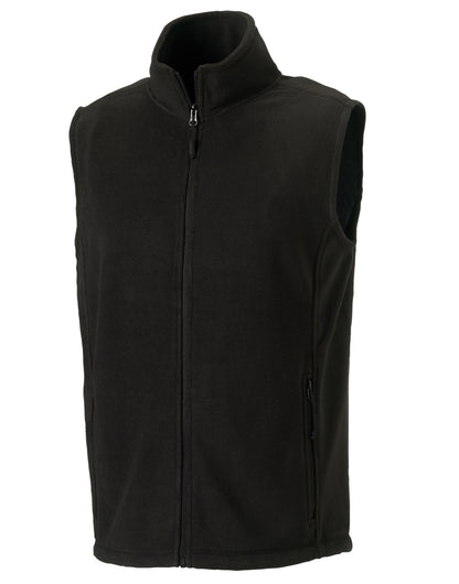 Russell Mens Outdoor Fleece Gilet 8720M - Black - Customisable Bodywarmers