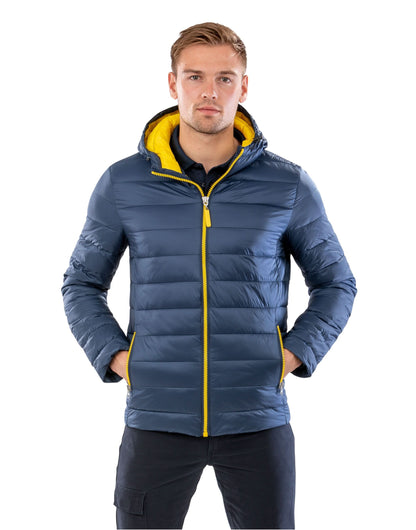 Result Urban Mens Snowbid Hooded Jacket R194M - Royal Navy - Customisable Outerwear