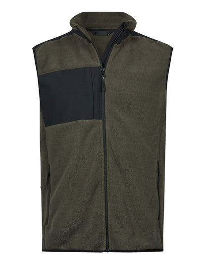 Tee Jays Mountain Fleece Bodywarmer TJ9122 - Deep Green Black - Customisable Bodywarmers