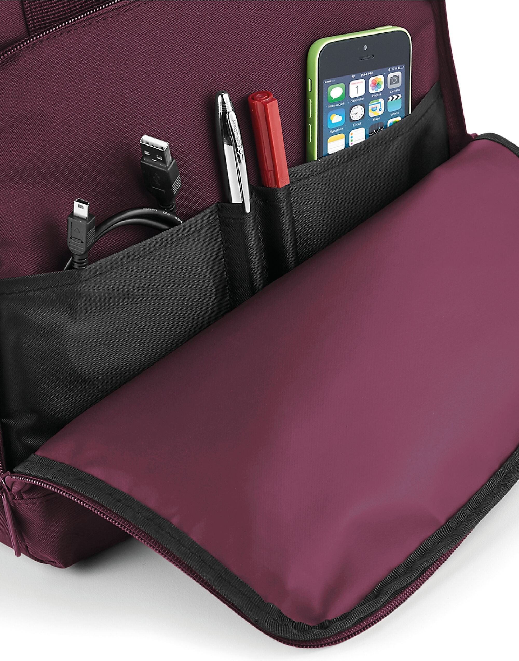 Bagbase Twin Handle Roll-Top Backpack BG118 - Burgundy O S - Customisable Bags