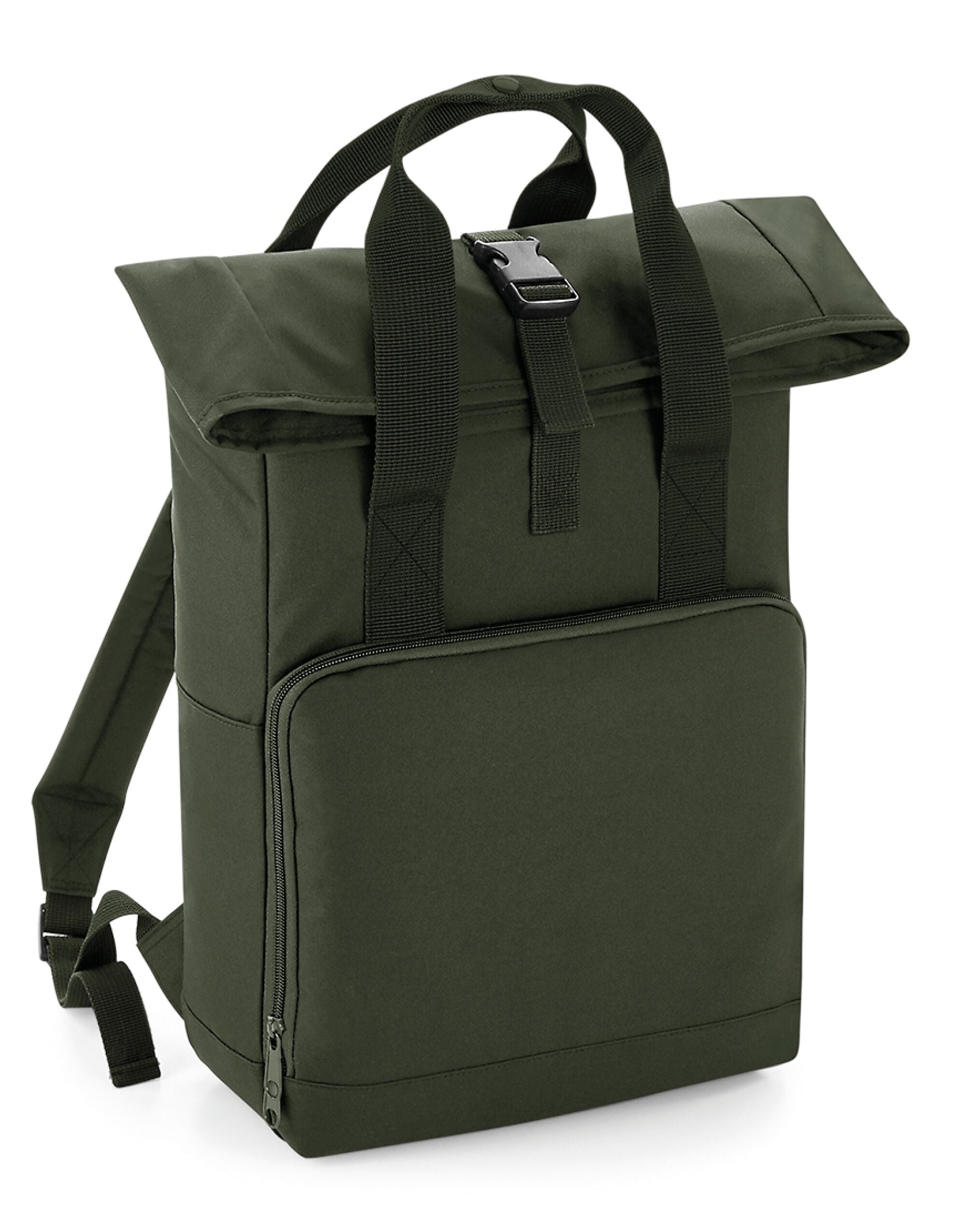 Bagbase Twin Handle Roll-Top Backpack BG118 - Olive Green O S - Customisable Bags