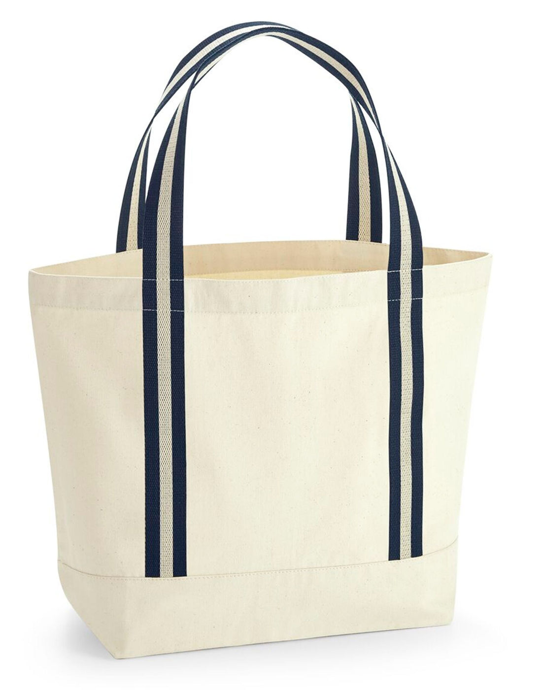 Westford Mill Organic Boat Bag w690 - Natural French Navy O S - Customisable Bags