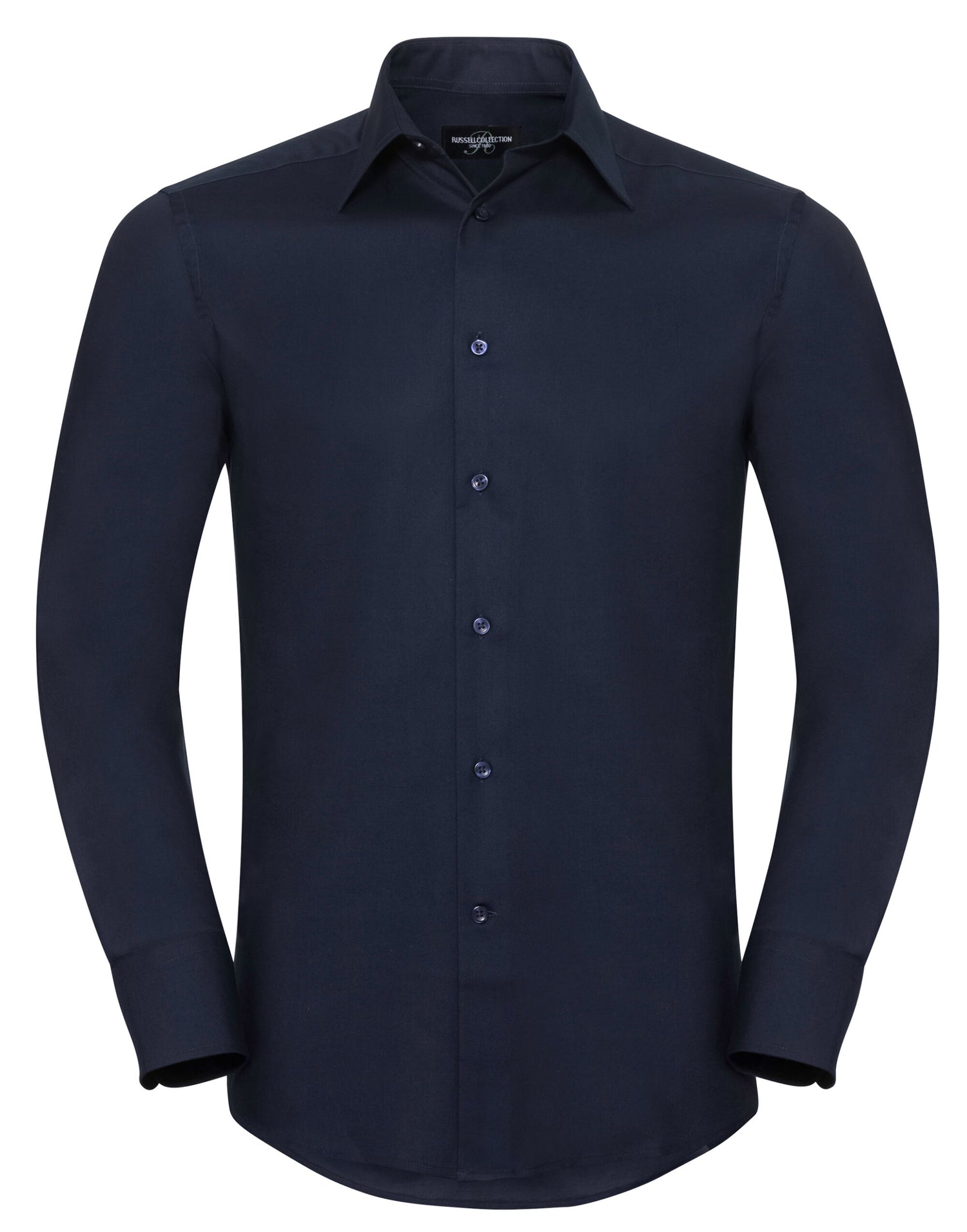 Russell Collection Men LS Tailor Oxford 922M - Bright Navy - Customisable Shirts
