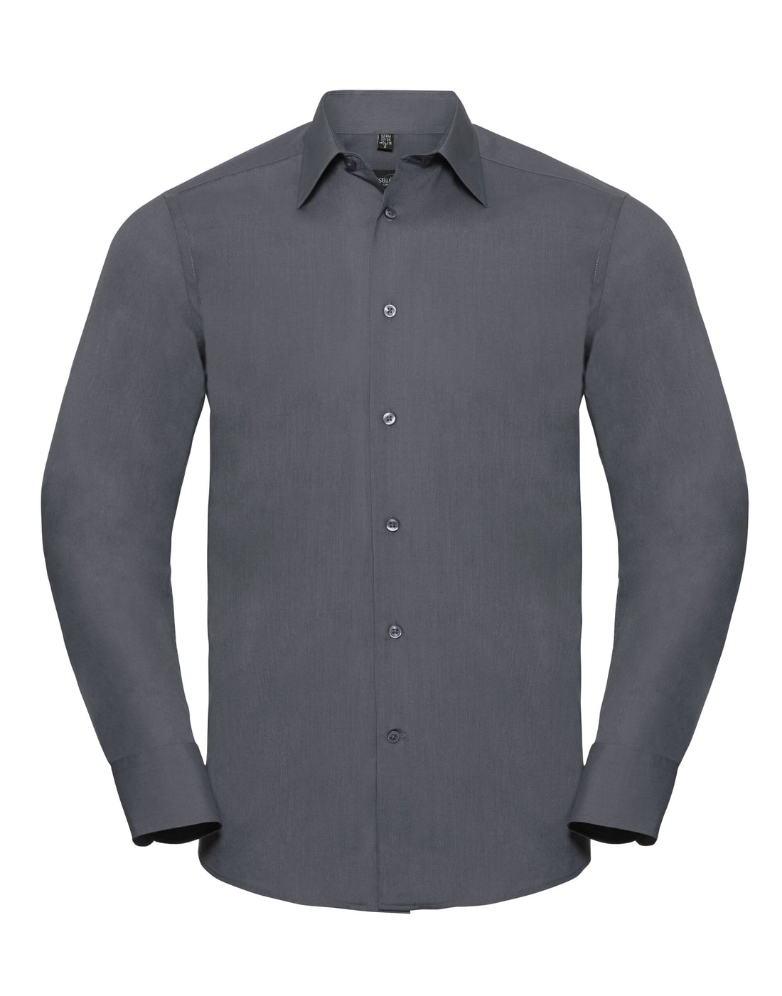 Russell Collection Mens LS Tailor Poplin 924M - Convoy Grey - Customisable Shirts