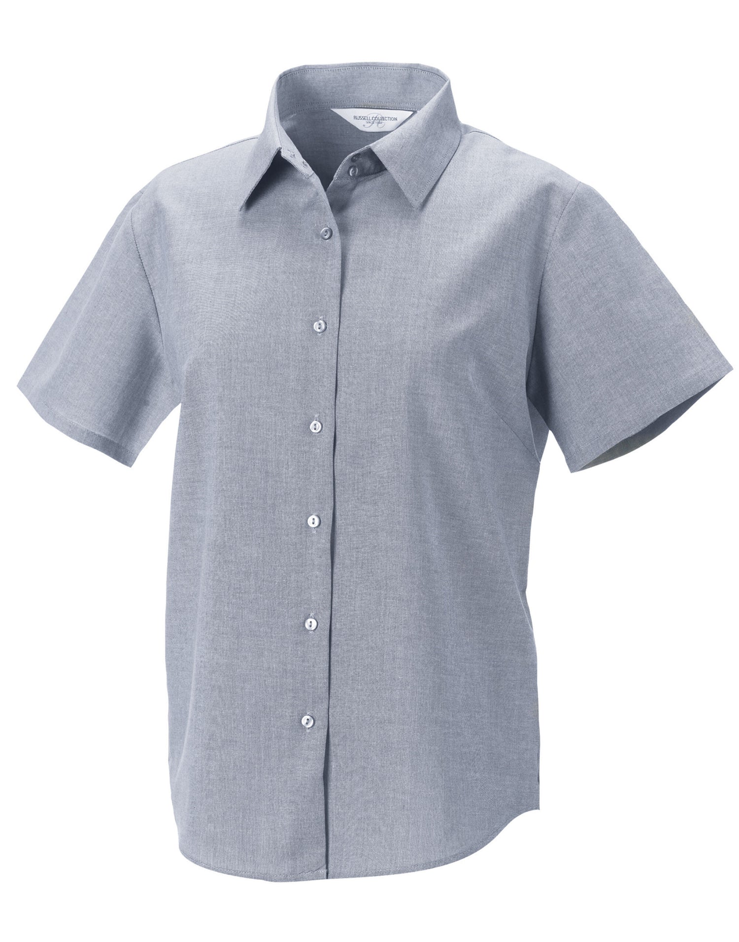 Russell Collection Lady SS Tailor Oxford 933F - Silver Grey - Customisable Shirts