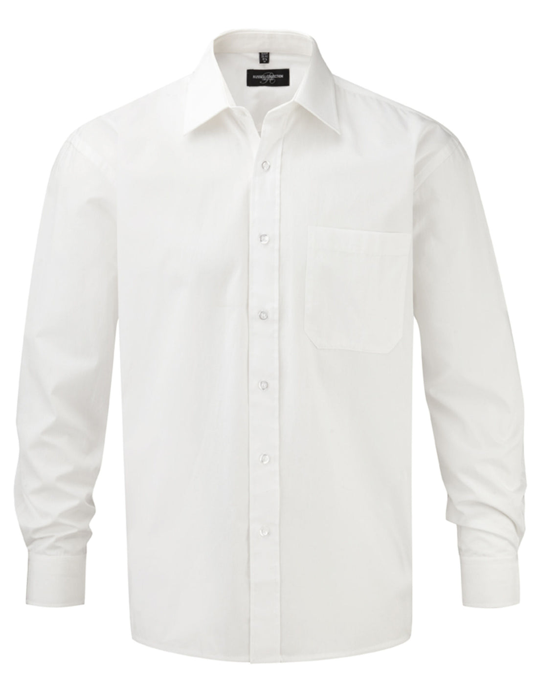 Russell Collection Mens LS PureCot Shirt 936M - White - Customisable Shirts