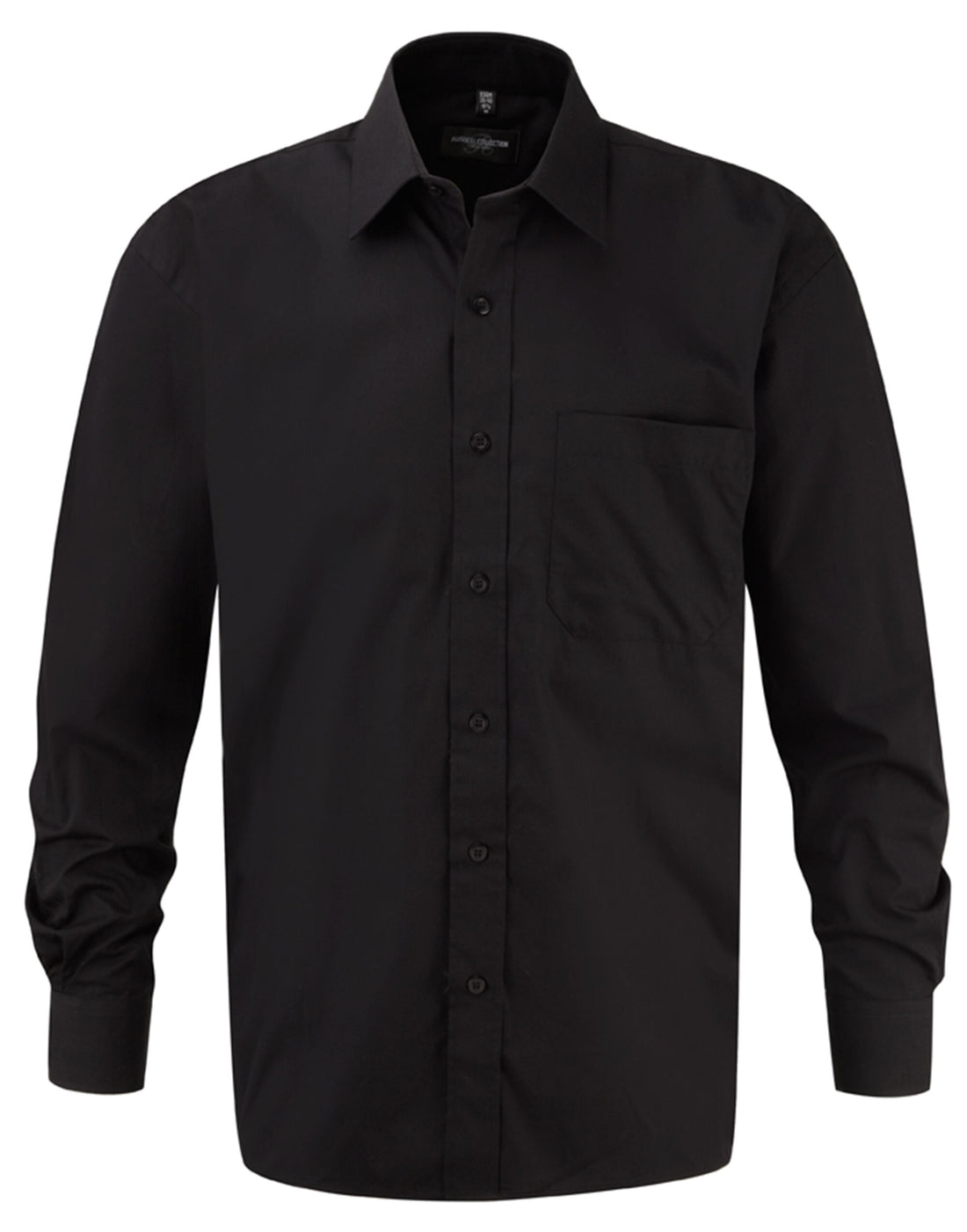 Russell Collection Mens LS PureCot Shirt 936M - Black - Customisable Shirts