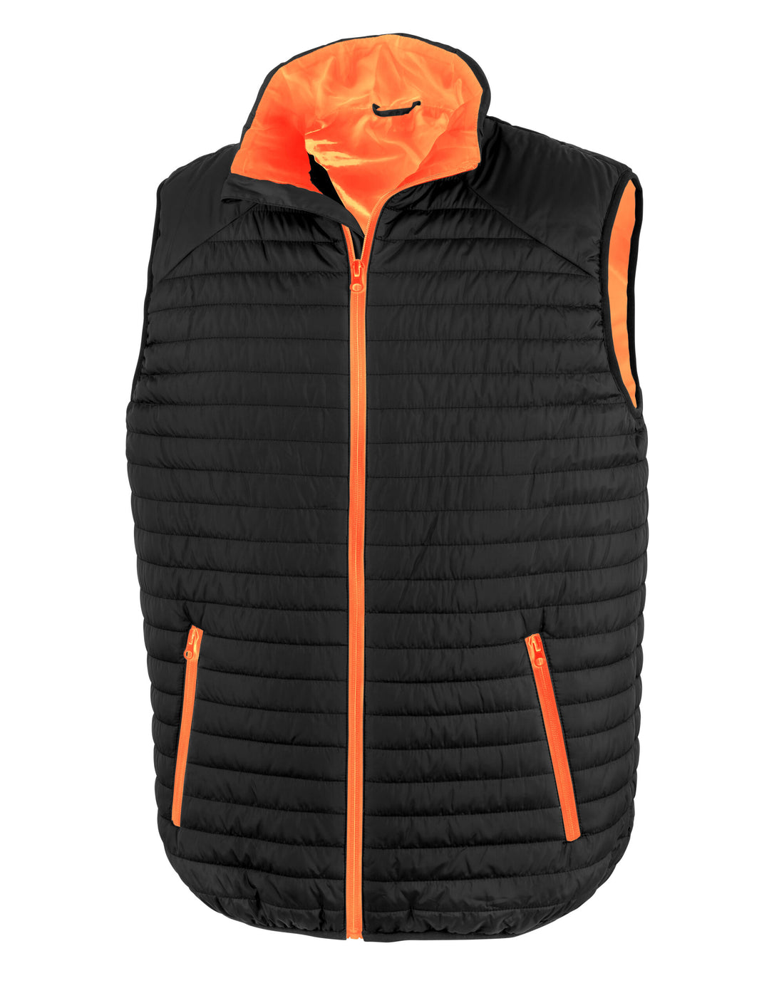 Result Thermoquilt Gilet R239X - Black Orange - Customisable Bodywarmers