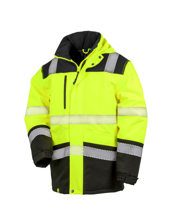 Result SGuard Extreme Tech Safety Coat R475X - Fluorescent Yellow Black - Customisable Outerwear