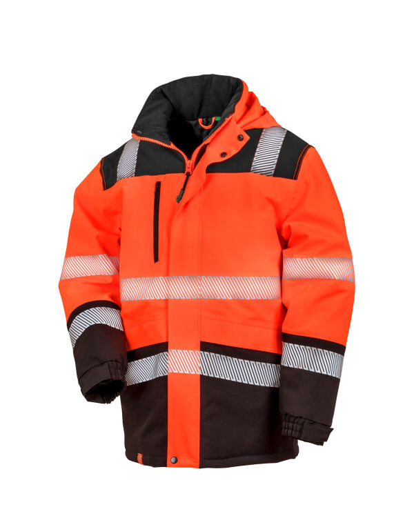 Result SGuard Extreme Tech Safety Coat R475X - Fluorescent Orange Black - Customisable Outerwear