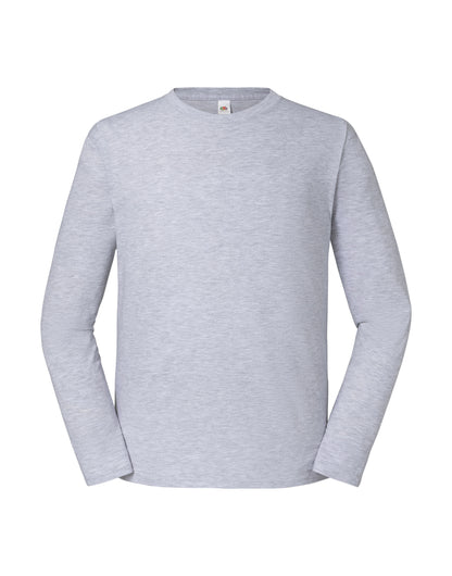 Mens Iconic 195 Premium LS T 61360 - Heather Grey - Customisable T-Shirt