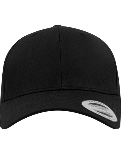 Flexfit Curved Classic Snapback Cap 7706 - Black O S - Customisable Caps