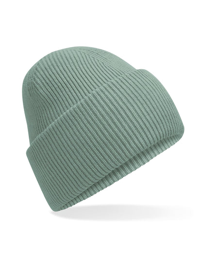 Beechfield Classic Deep Cuffed Beanie B385R - Dusty Green O S - Customisable Beanies