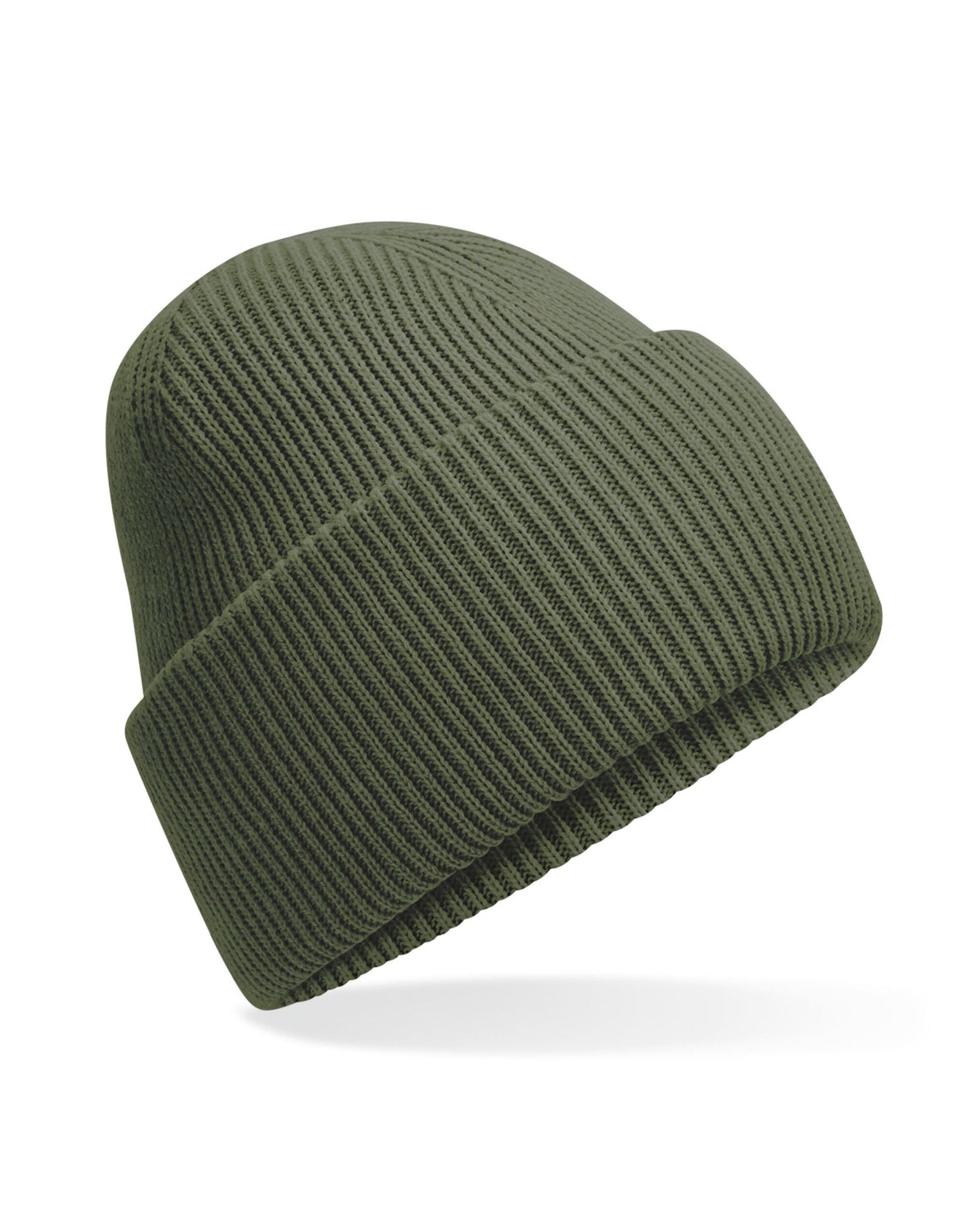 Beechfield Classic Deep Cuffed Beanie B385R - Olive Green O S - Customisable Beanies