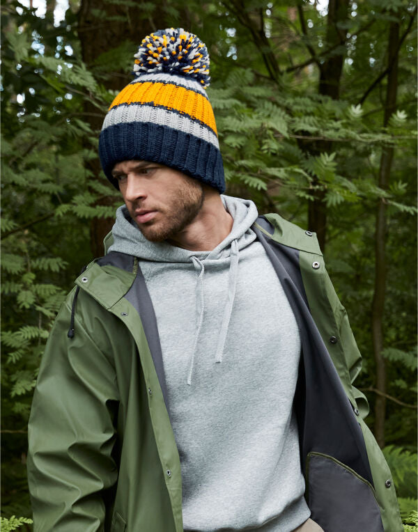 Beechfield Hygge Striped Beanie B392 - - Customisable Beanies