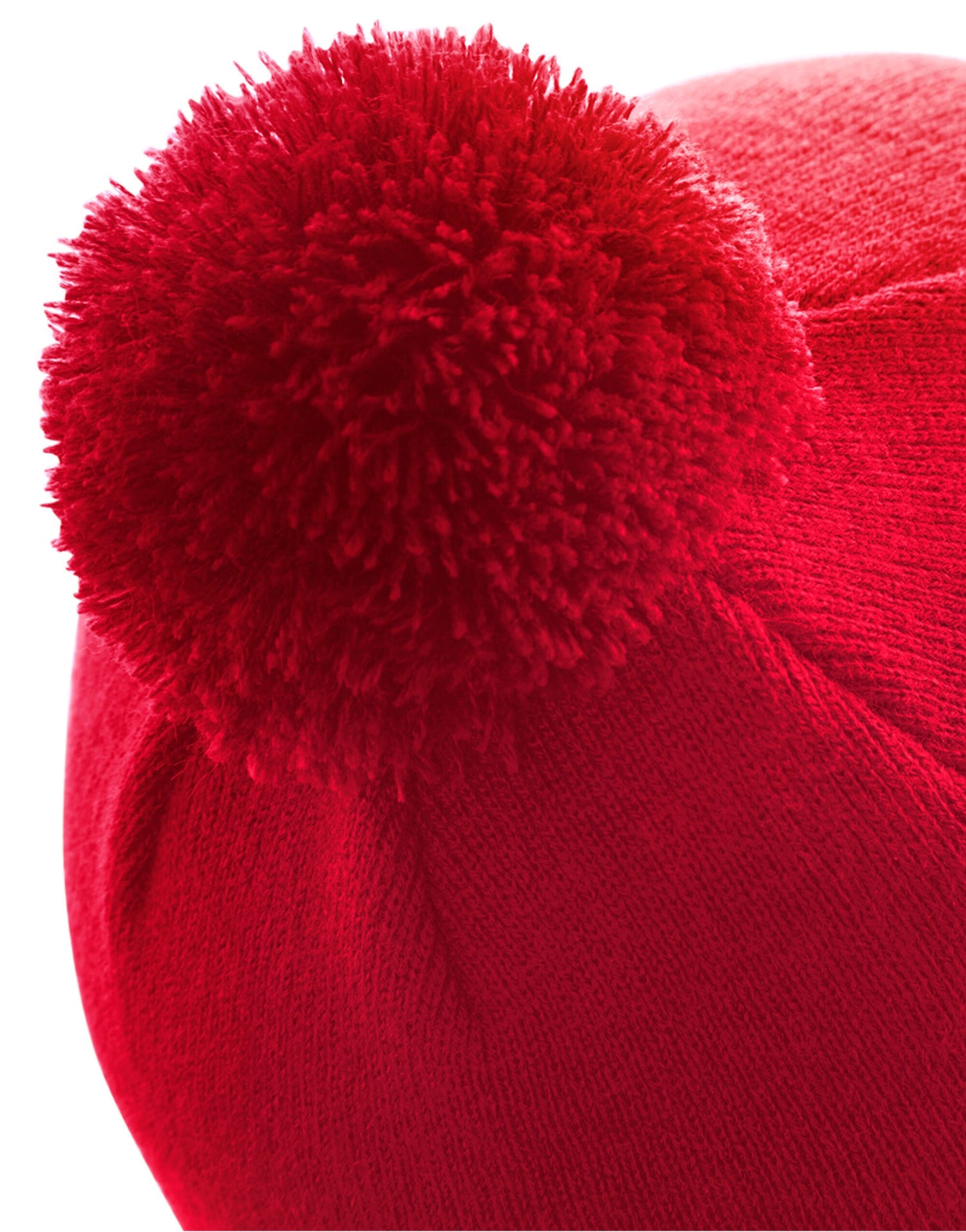 Beechfield Junior Original Pompom Beanie B426B - Classic Red O S - Customisable Beanies