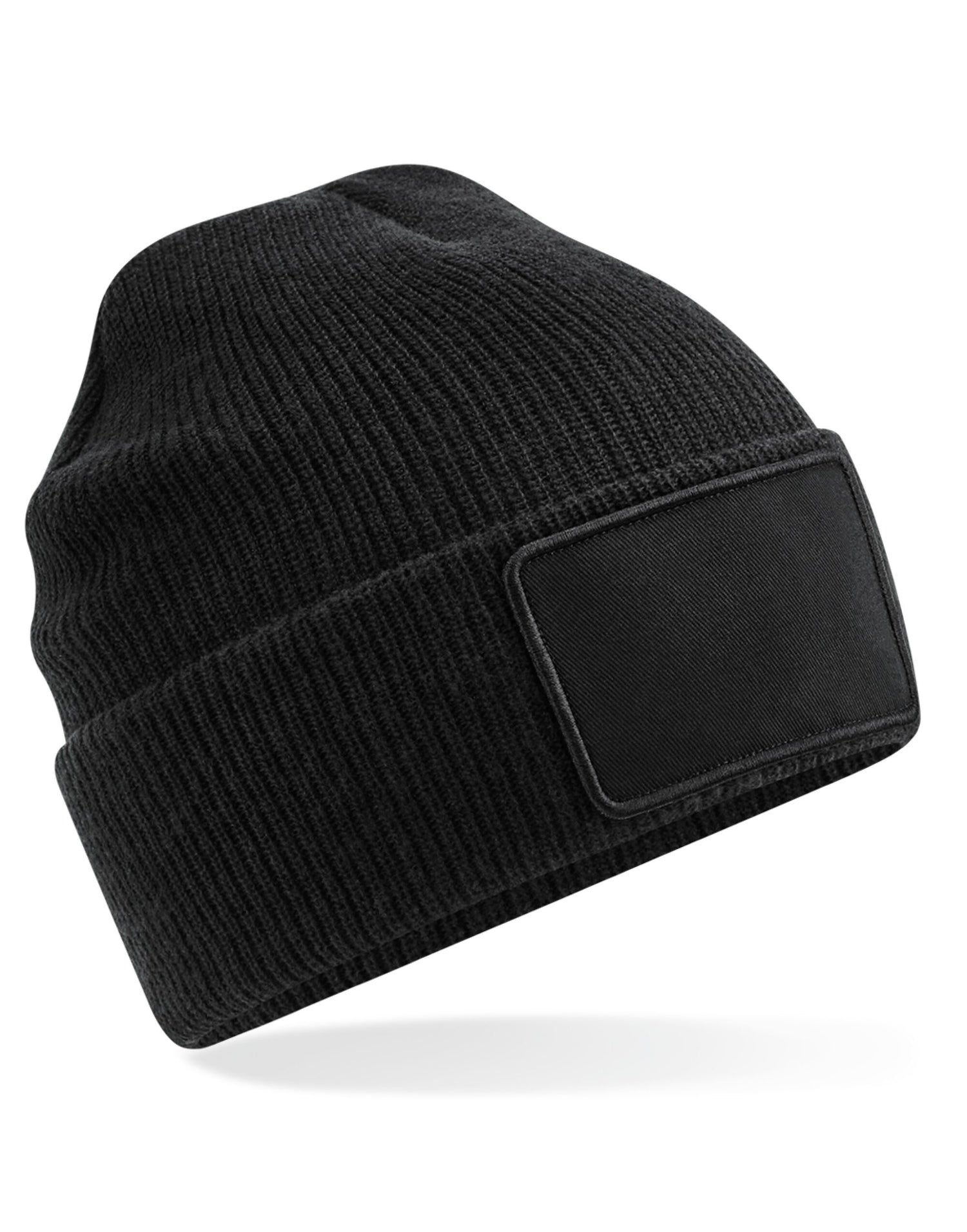 Beechfield Removable Patch Beanie B540 - Black O S - Customisable Beanies
