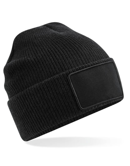 Beechfield Removable Patch Beanie B540 - Black O S - Customisable Beanies