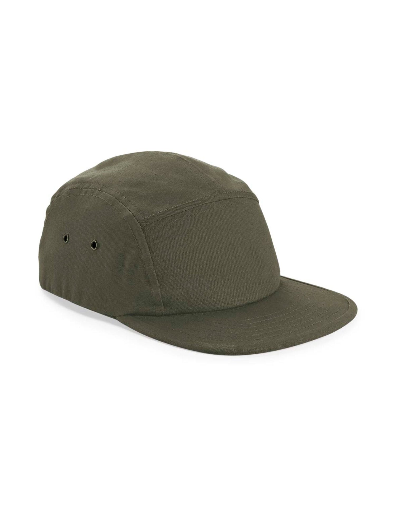 Beechfield Canvas 5 Panel Cap B654 - Olive O S - Customisable Caps
