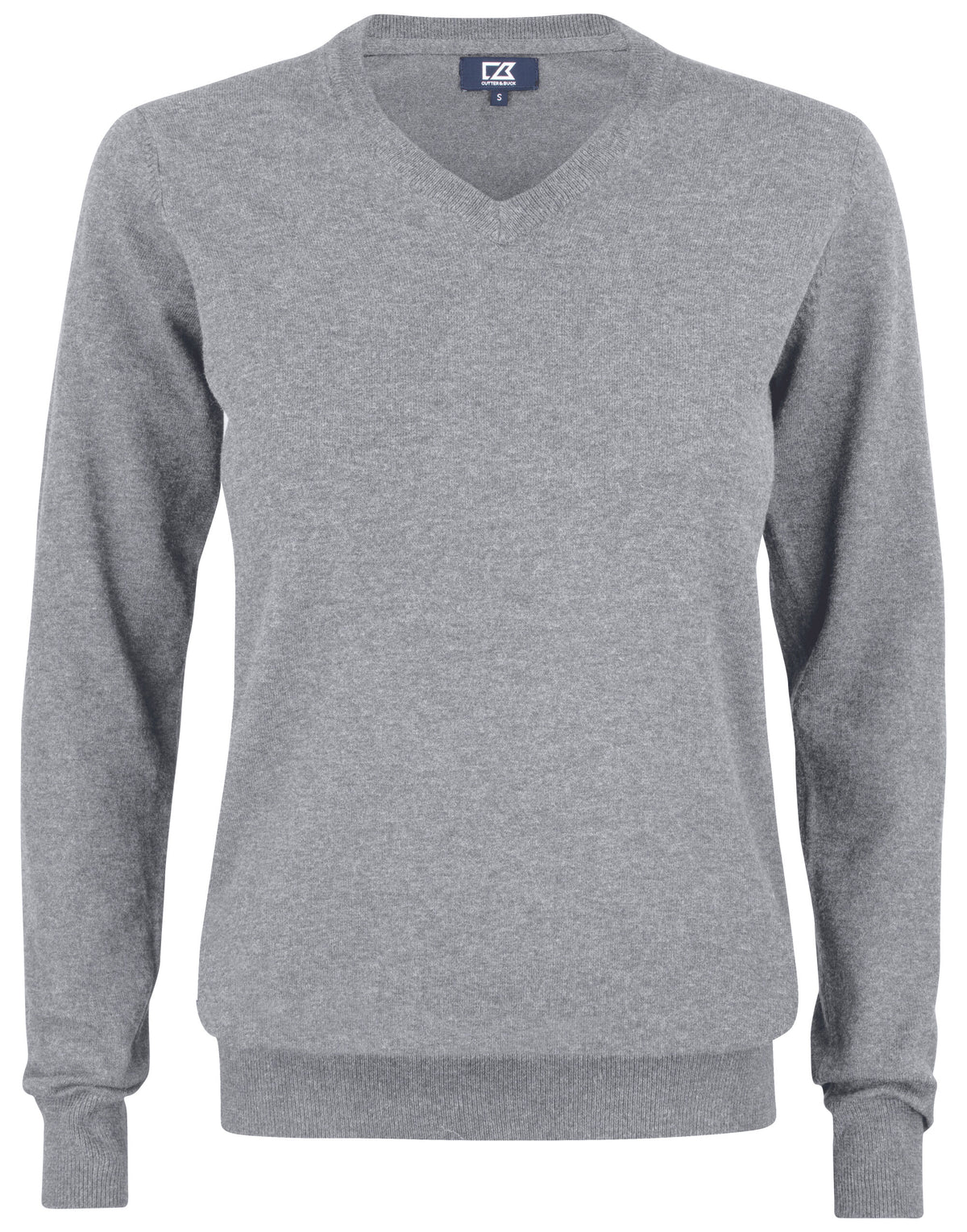 Oakville Vneck Women - CB355419 - Grey Melange XS - Customisable Knitwear