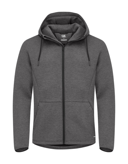 Cutter &amp; Buck - Pemberton Hood Full Zip Men - Anthracite Melange S - Customisable Sweatshirts And Hoodies