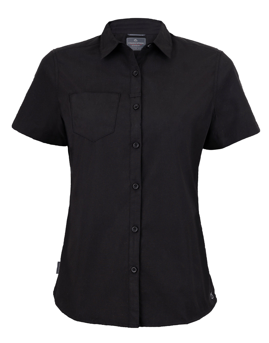 Craghoppers Expert Womens Kiwi SS Shirt CES004 - Black - Customisable Shirts