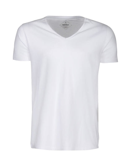 James Harvest Whailford V Neck T Shirt HAR2114006 - White - Customisable T-Shirt