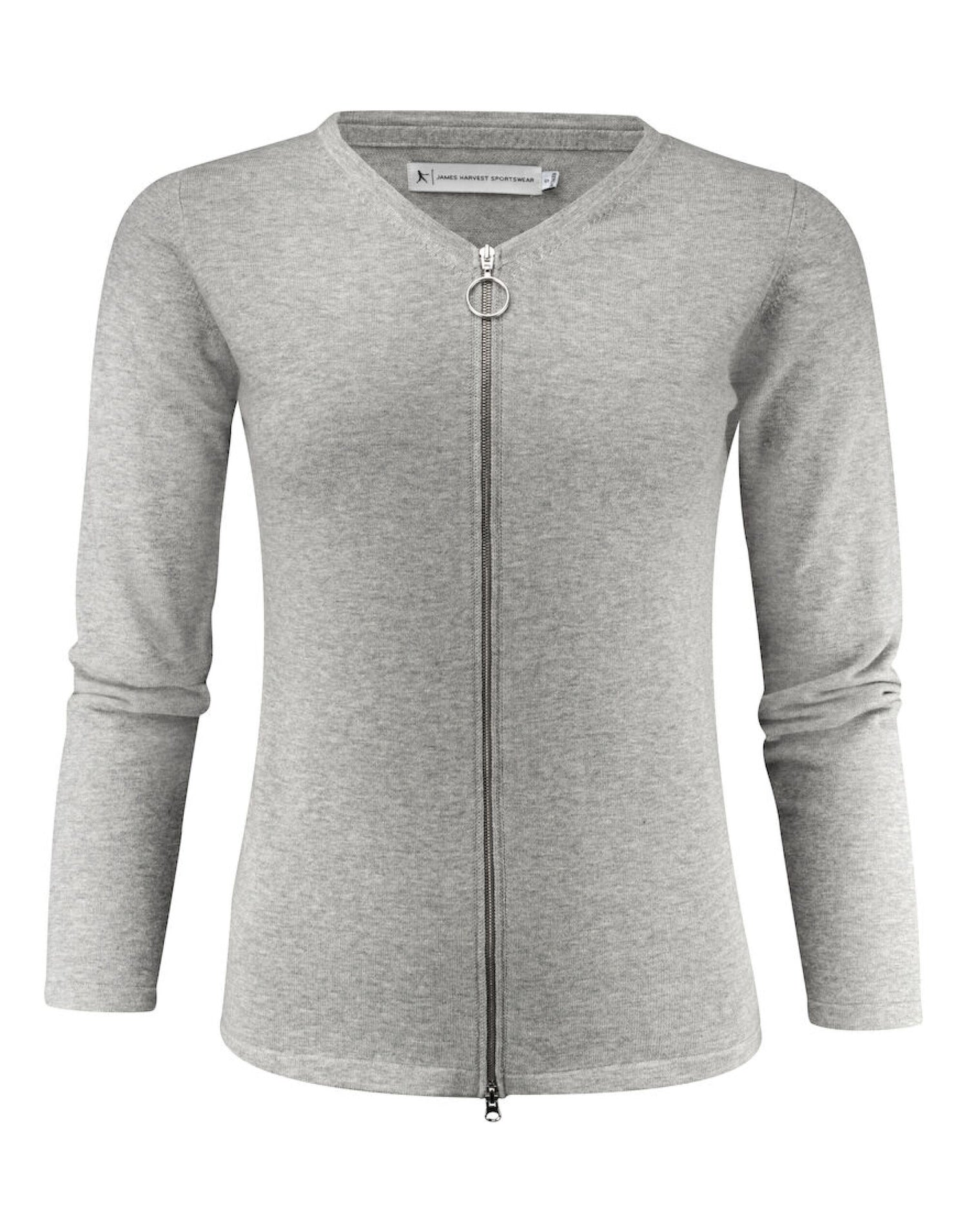 James Harvest Ladies Knitted Cardigan har2122511 - Grey Melange - Customisable Knitwear