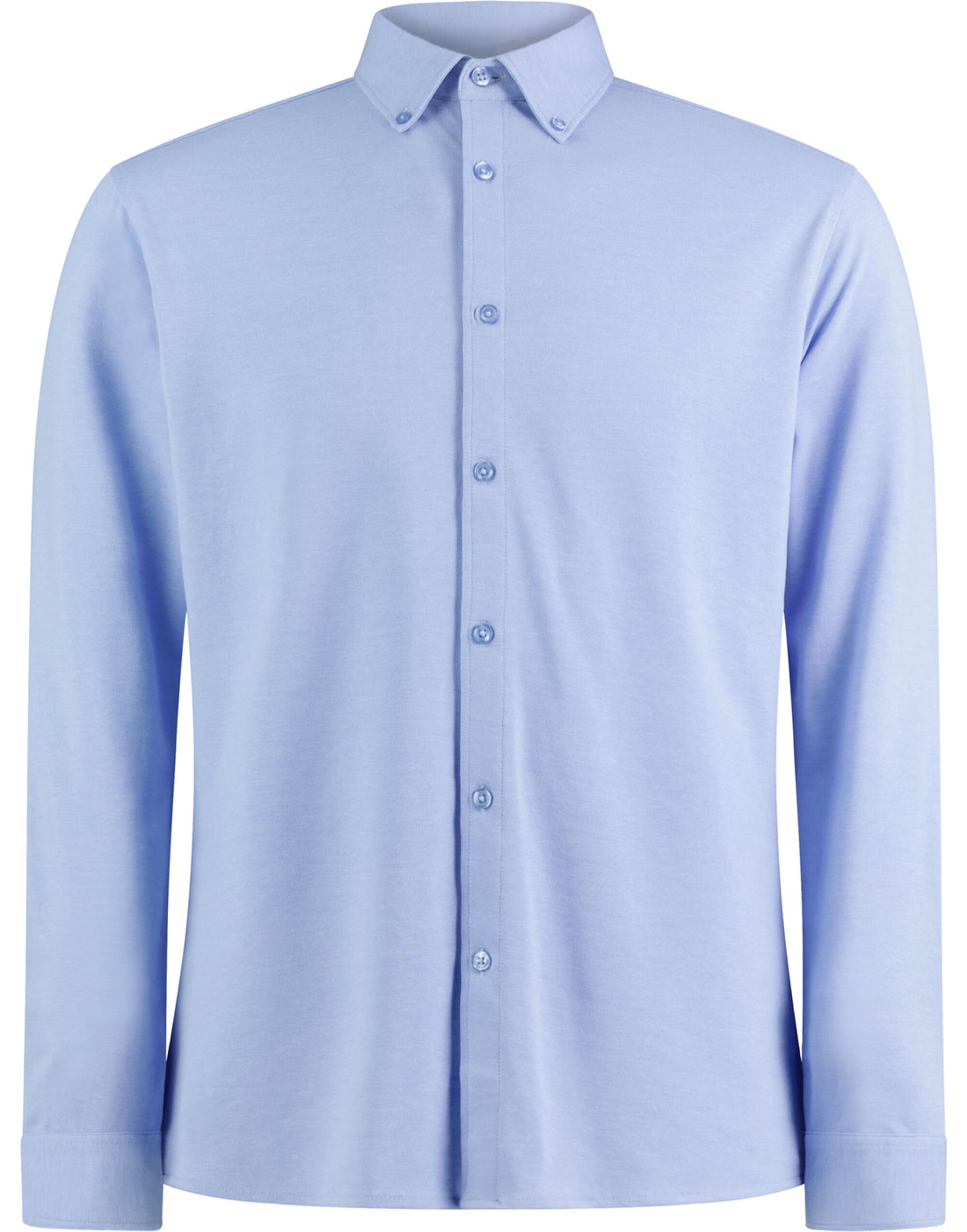 Kustom Kit Mens LS Superwash Pique Shirt KK143 - Light Heather Blue - Customisable Shirts