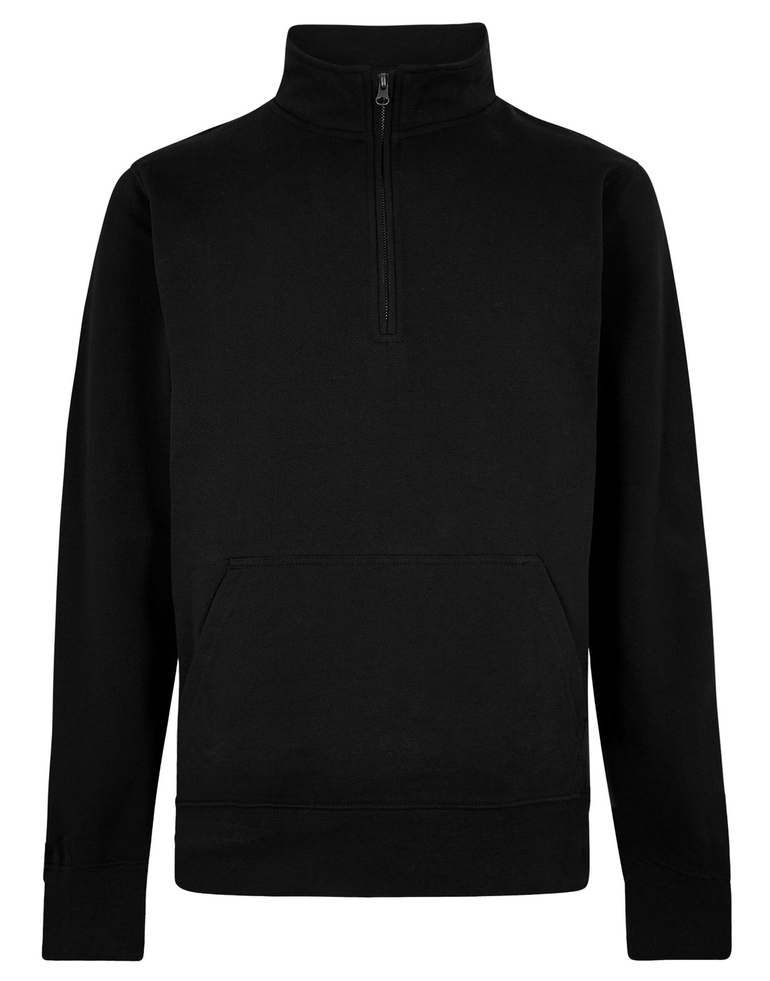 Kustom Kit 1/4 Zip Pique Sweatshirt KK339 - Black - Customisable Sweatshirts