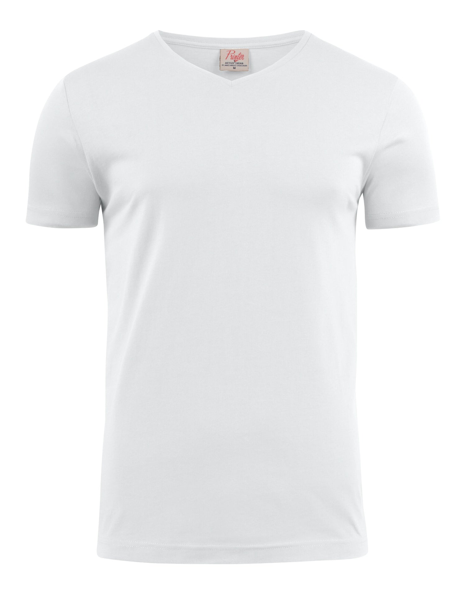 Printer Mens Heavy V T Shirt PE2264024 - White - Customisable T-Shirt