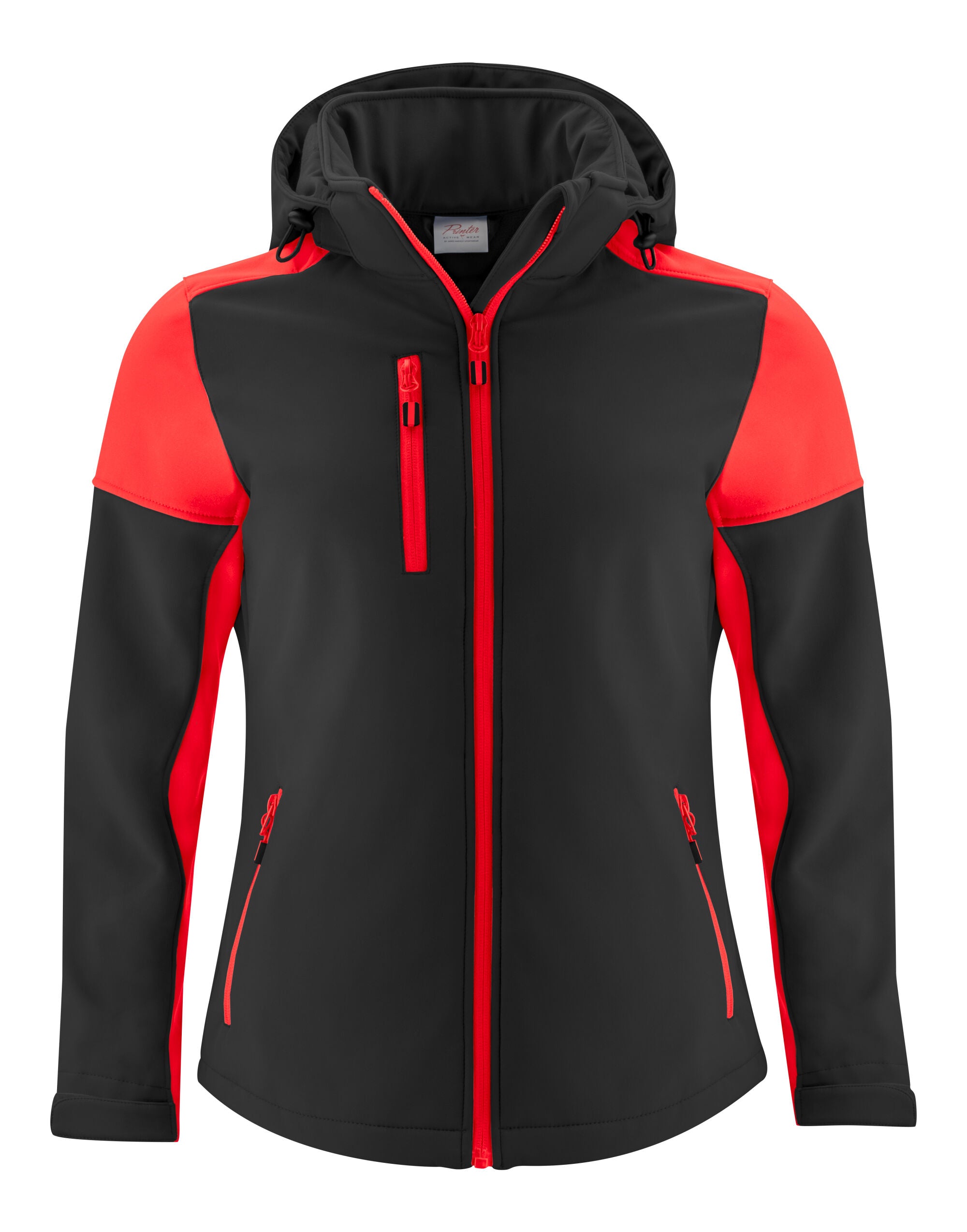 Printer Prime Ladies Softshell pp2261066 - Black Red - Customisable Jacket