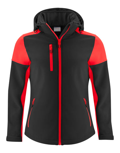 Printer Prime Ladies Softshell pp2261066 - Black Red - Customisable Jacket