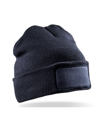 Result Recycled Dble Knit Printer Beanie rc927x - Navy O S - Customisable Caps