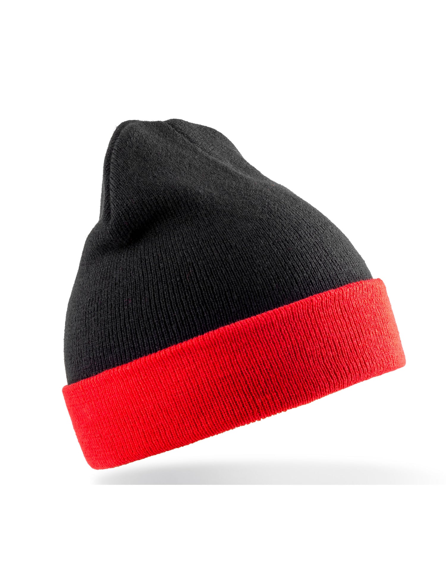 Result Recycled Black Compass Beanie rc930x - Black Red O S - Customisable Caps