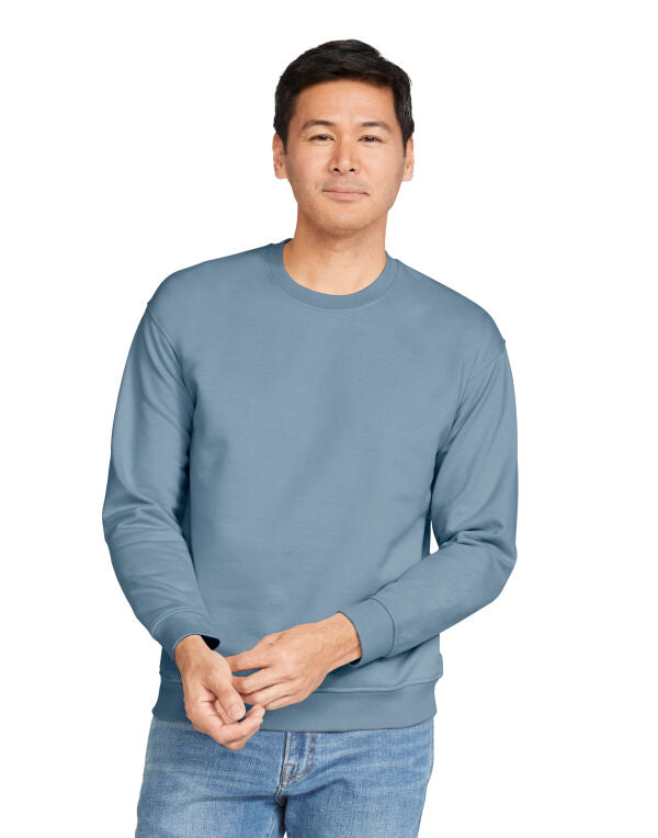 Softstyle Midweight Fleece Adult Crewneck - Charcoal -SF000 - Charcoal XL - Customisable Sweatshirts And Hoodies